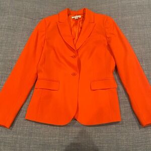 Pendleton Womens Orange Virgin Wool Blend 2 Button Blazer Jacket Size 6